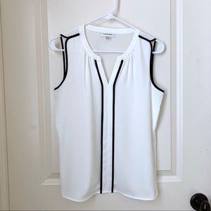 [Sold] Calvin Klein Black & White Blouse Size S